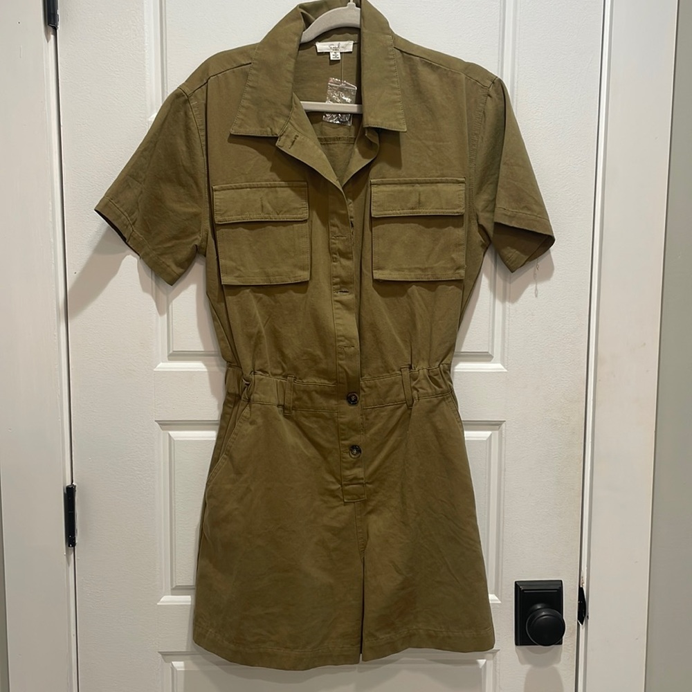 Easel Button Down Military Jumper